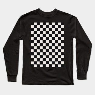 Check Pattern Black & Off White Long Sleeve T-Shirt